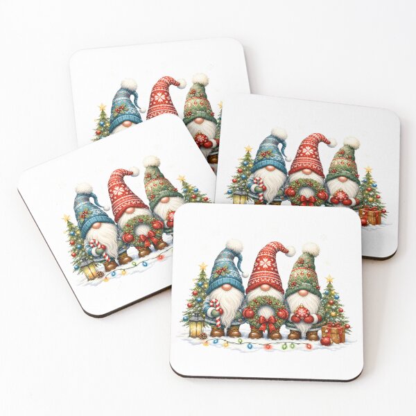 Item preview, Festive Christmas Gnomes with Holiday Tree Candy Cane and Wreath designed and sold by empiric-designs.
