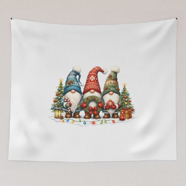 Item preview, Festive Christmas Gnomes with Holiday Tree Candy Cane and Wreath designed and sold by empiric-designs.
