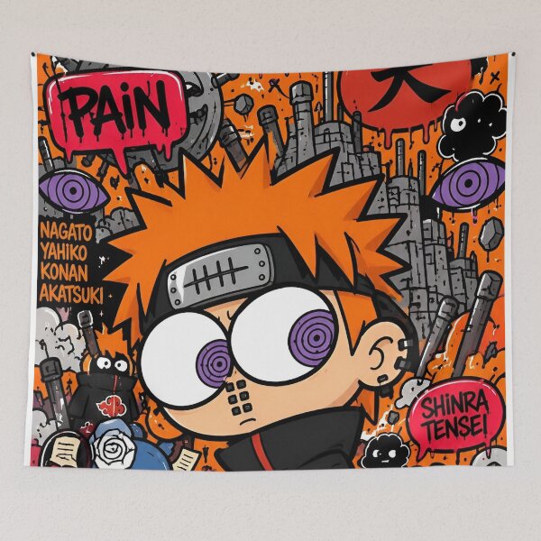 Item preview, Pain | Chibi Orange Haired Warrior – Graffiti Anime Inspired Street Art designed and sold by Dyan4.