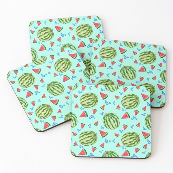 Item preview, Fresh Watermelon and Water Drops Seamless Pattern designed and sold by artmakac.