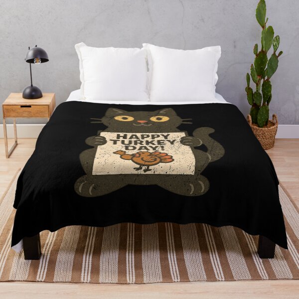 Item preview, Happy Turkey Day Cute Black Cat Thanksgivin designed and sold by Maureendz.