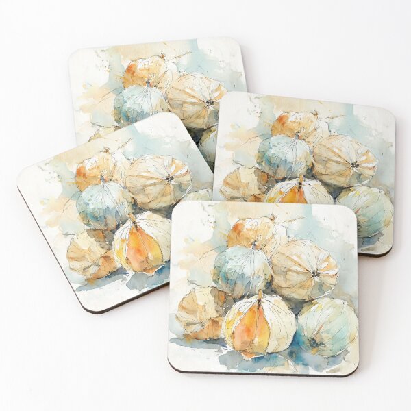 Item preview, Watercolor Kitchen Still Life in Cream and Teal designed and sold by solynneart.