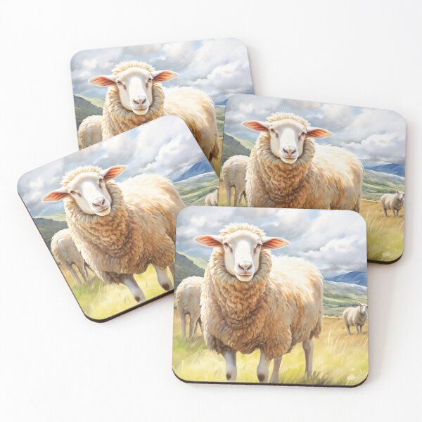 Item preview, New Zealand Sheep Countryside Watercolor designed and sold by Anuchartl.