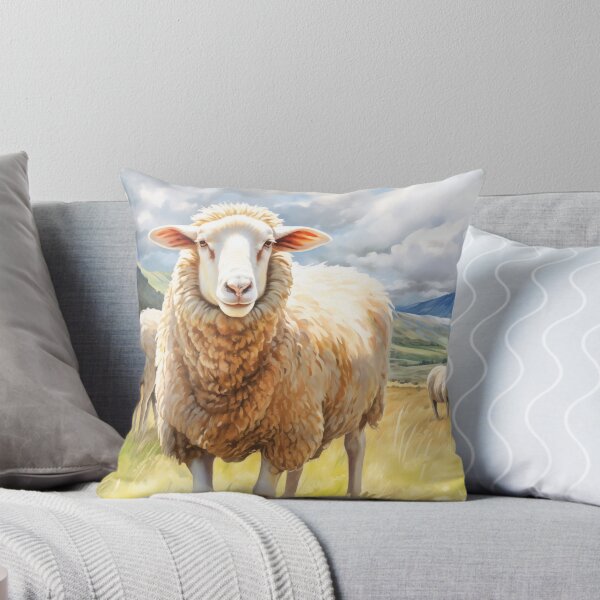 Item preview, New Zealand Sheep Countryside Watercolor designed and sold by Anuchartl.