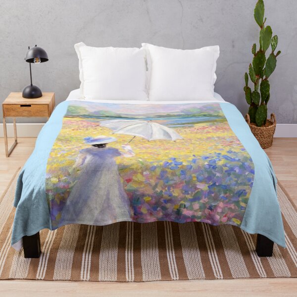 Item preview, Woman with Parasol in a Flower Field designed and sold by HassenaArt.