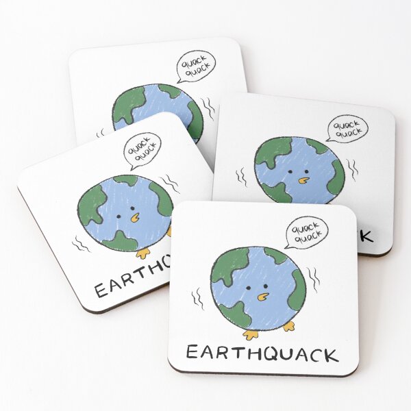 Item preview, Earthquack Funny Duck Planet Earth Pun Art designed and sold by Feywishes.