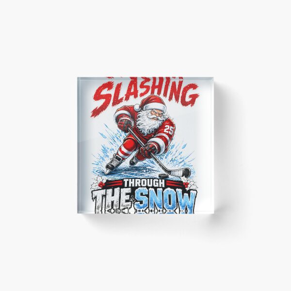 Item preview, Santa Hockey Slashing Through The Snow Christmas Ice Sport designed and sold by empiric-designs.