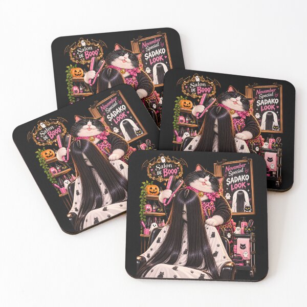 Item preview, Salon de Booo Sadako Cat Halloween Hair Salon Illustration designed and sold by Mindworx21.