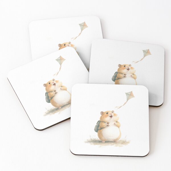 Item preview, Pip the Hamster Flying Kite Watercolor designed and sold by DoodleMenagerie.