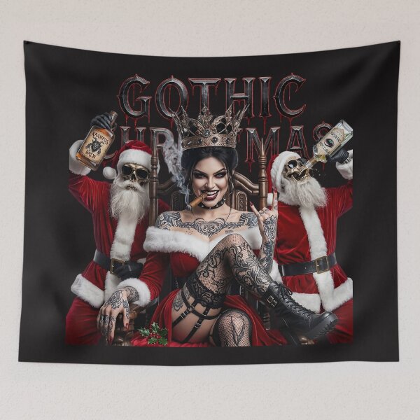 Item preview, Gothic Christmas Queen Skeleton Santa Girl designed and sold by Voodoo Store Paranormal Collections.