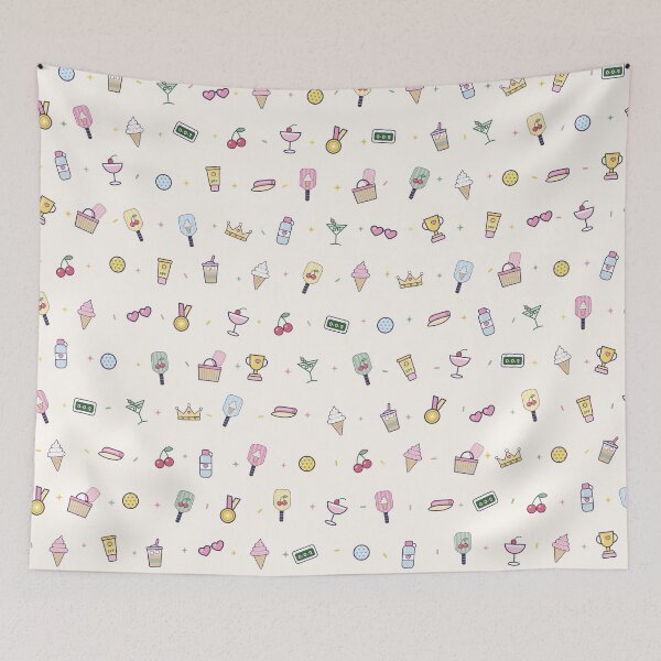Item preview, Cute Pickleball Gift Pattern – Pastel Soft Serve Pickleball Icons designed and sold by IsleAmore.