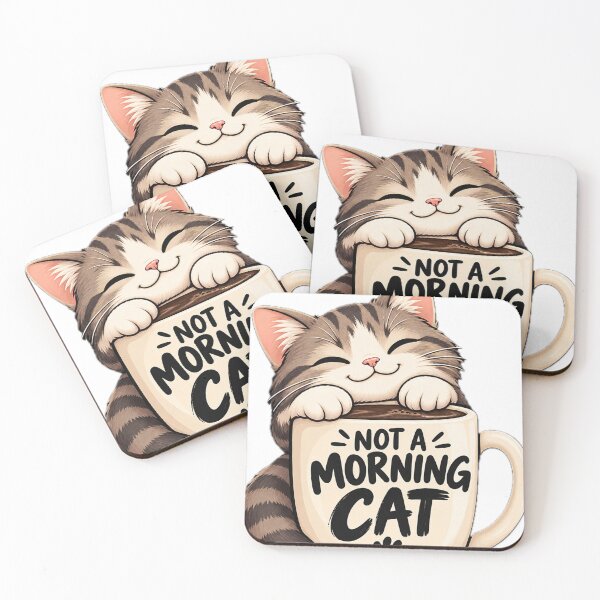 Item preview, Not A Morning Cat Cute Kawaii Kitten Coffee Mug Typography designed and sold by Designs248877.