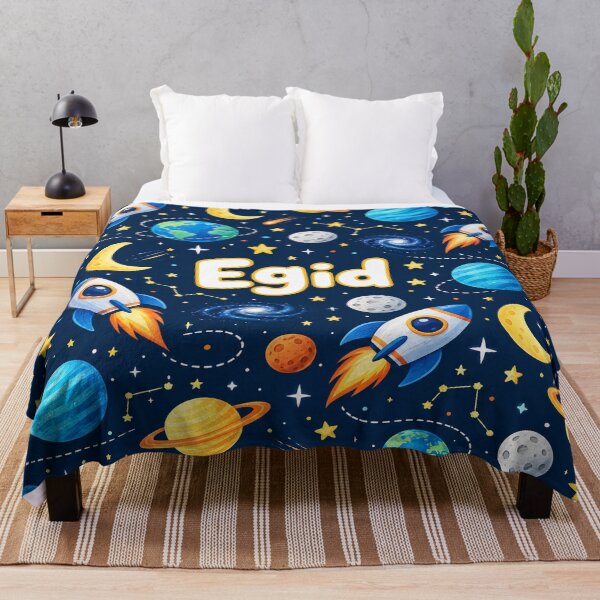 Item preview, Egid Space Adventure Blanket – Rockets, Planets & Stars for Boys designed and sold by Cartoon art with a purpose ❤️ Supporting Althea’s friends .