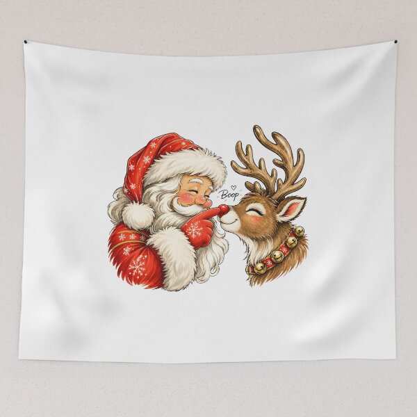 Item preview, Santa Boop Reindeer Red Nose Christmas Holiday Cute Graphic designed and sold by noctivaganta.