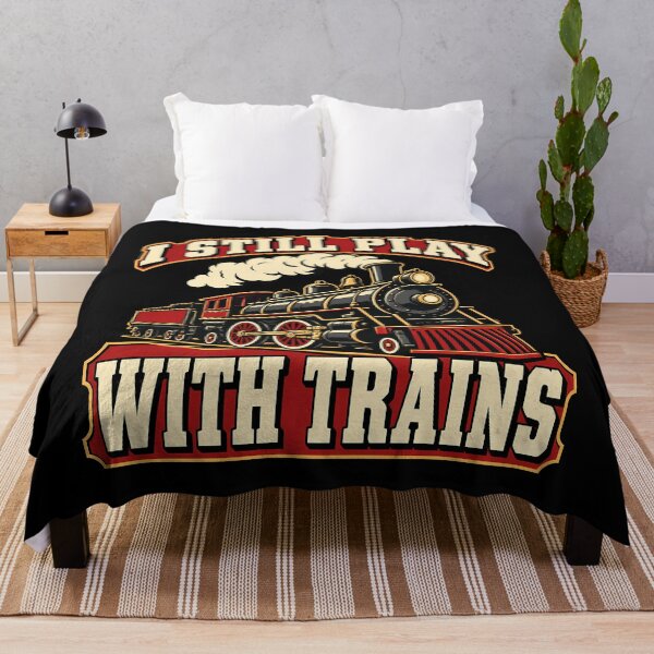 Item preview, I Still Play With Trains Funny Vintage Steam Locomotive Railroad Enthusiast designed and sold by Photo-Sphere101.