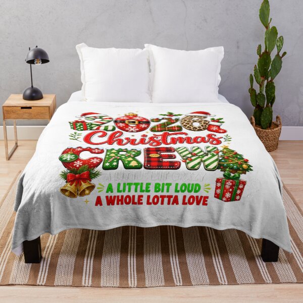Item preview, 2026 Christmas Crew Holiday Typography with Ornaments and Tree designed and sold by noctivaganta.