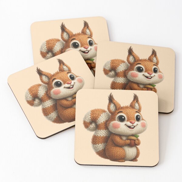 Item preview, a cute knitted cartoon Squirrel in a cozy woolen style designed and sold by 123ks.