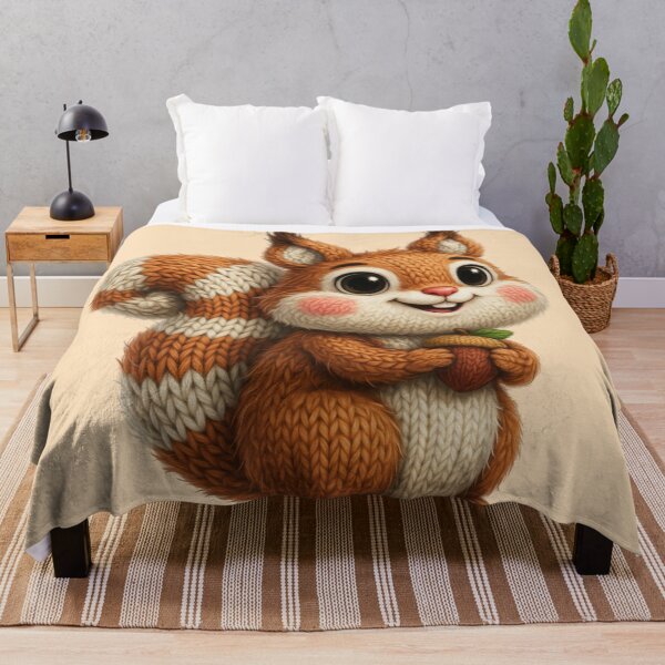 Item preview, a cute knitted cartoon Squirrel in a cozy woolen style designed and sold by 123ks.