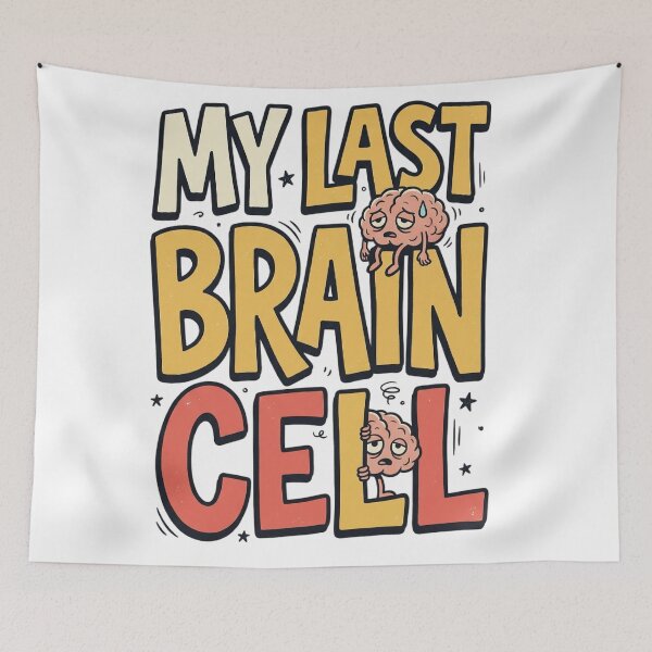 Item preview, My Last Brain Cell Exhausted Retro Cartoon designed and sold by mood-draftsman.