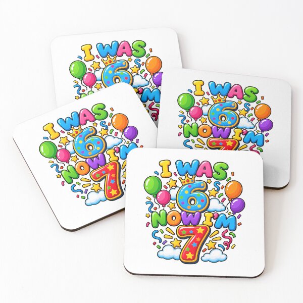 Item preview, I Was 6 Now I'm 7 Birthday Boy Girl Kids 7th Birthday Party Celebration Fun designed and sold by Photo-Sphere101.