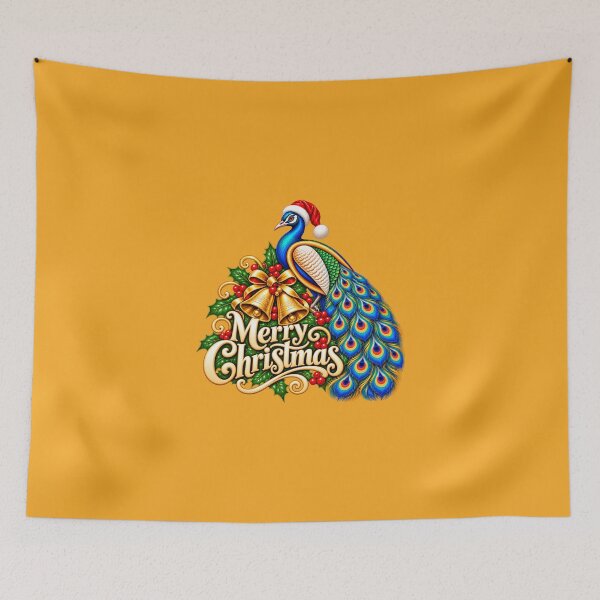 Item preview, Peacock Holiday Splendor – Bells and Holly designed and sold by annenambiro.