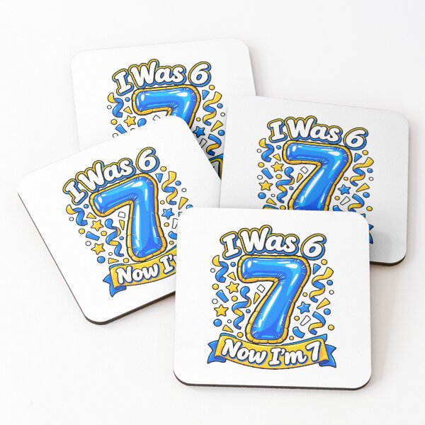 Item preview, I Was 6 Now I'm 7 Funny 7th Birthday Boy Blue Balloon Kids Party designed and sold by Photo-Sphere101.
