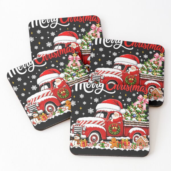 Item preview, Merry Christmas Vintage Red Truck Santa Retro Holiday designed and sold by varin-studio.