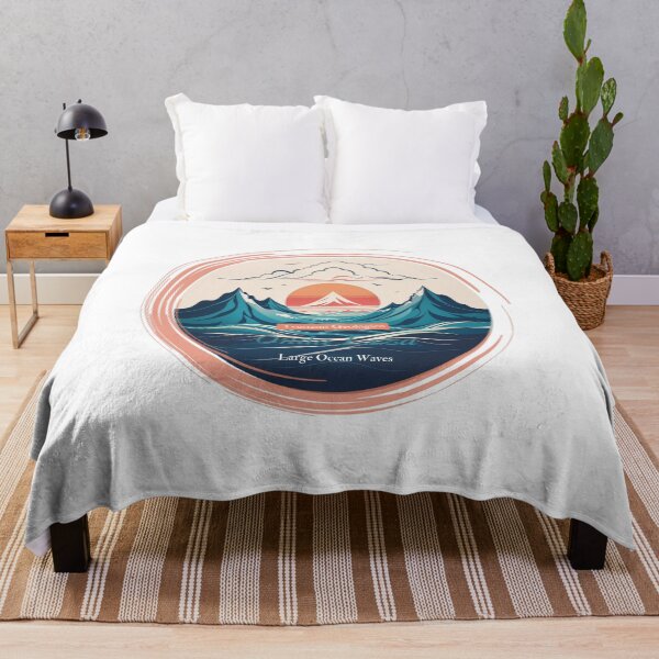 Item preview, aOnda Liza Large Ocean Waves Sunset Mountains Surf Art designed and sold by OndaLiza.