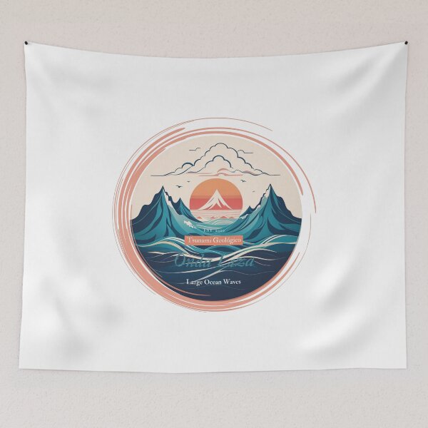 Item preview, aOnda Liza Large Ocean Waves Sunset Mountains Surf Art designed and sold by OndaLiza.