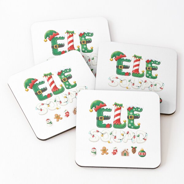 Item preview, Elf Squad Christmas Typography with Holiday Icons and Ornaments designed and sold by noctivaganta.