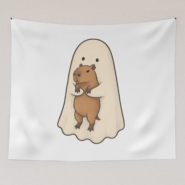 Item preview, Kawaii Capybara Ghost – Cute Spooky Halloween Animal designed and sold by Lu7u.