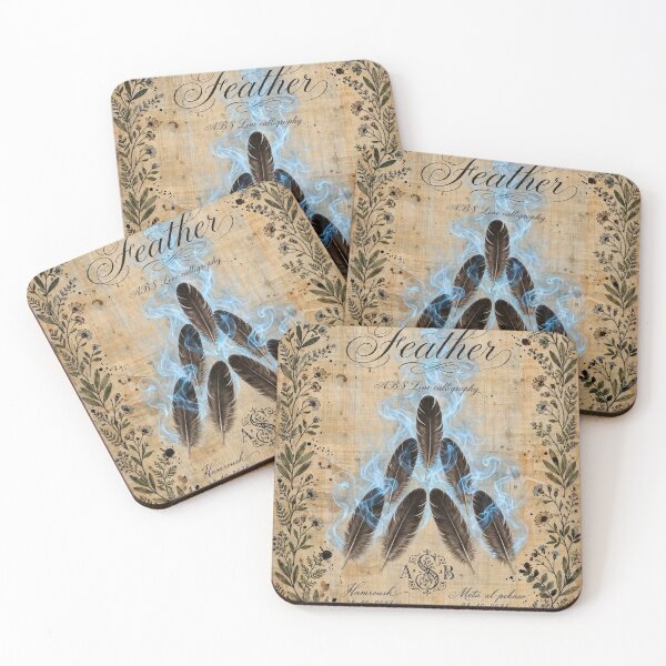 Item preview, Mystical Black Feather With Blue Smoke Vintage Papyrus Art designed and sold by Ahmadhamroush.