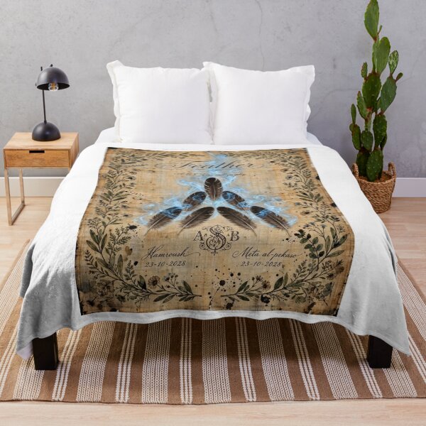 Item preview, Mystical Black Feather With Blue Smoke Vintage Papyrus Art designed and sold by Ahmadhamroush.