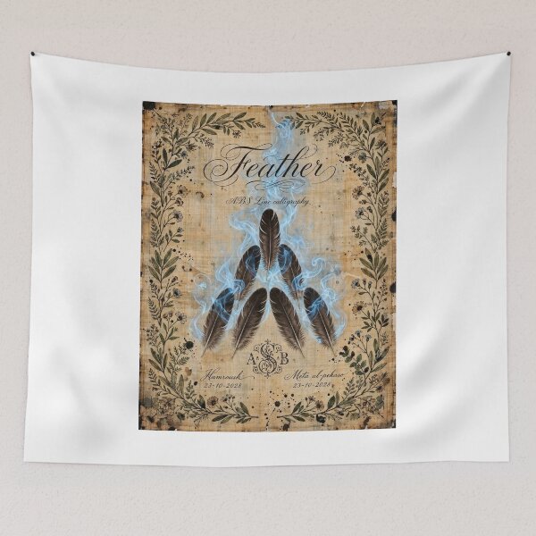 Item preview, Mystical Black Feather With Blue Smoke Vintage Papyrus Art designed and sold by Ahmadhamroush.