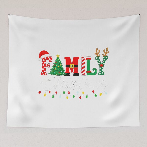 Item preview, Family Christmas Typography with Santa Belt Tree and Elf Hat designed and sold by noctivaganta.
