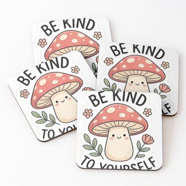 Item preview, Be Kind to Yourself Sticker – Cute Kawaii Mushroom, Self Love Affirmation, Cottagecore Nature Art designed and sold by iqralune.