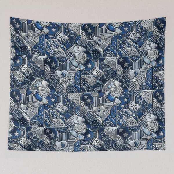 Item preview, Metallic Navy & Silver designed and sold by FunFitsFactory.