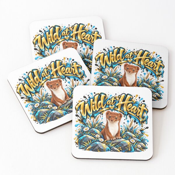 Item preview, Wild at Heart – Golden Graffiti Weasel & Nature Art designed and sold by DansCreations42.