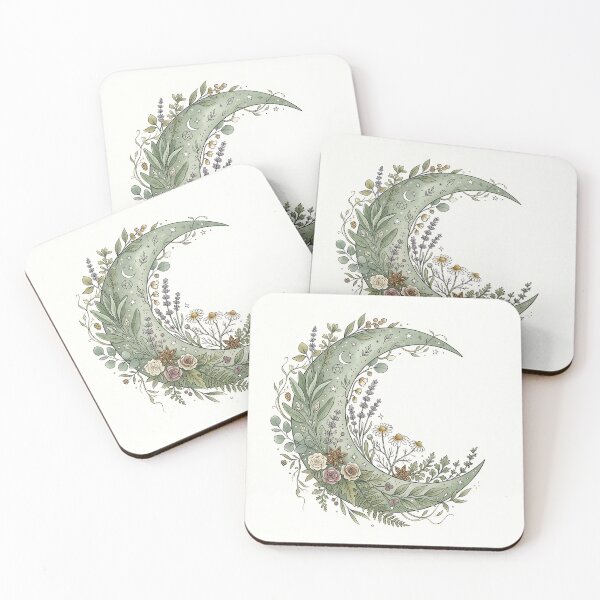 Item preview, Mystical Botanical Crescent Moon Floral Herb Illustration designed and sold by Michaelragheb.