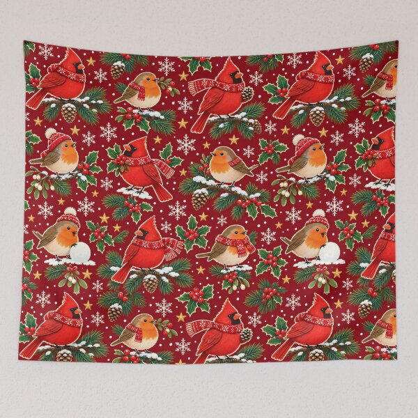 Item preview, Cardinals and Robins on Holly Christmas Pattern designed and sold by victorsuarez.