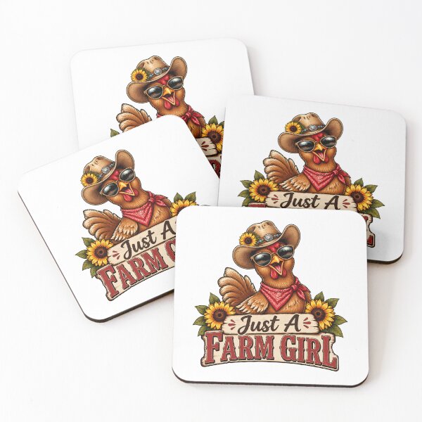 Item preview, Just A Farm Girl Funny Chicken Cowboy Hat Sunflower Country Women designed and sold by Photo-Sphere101.