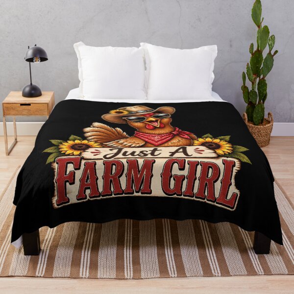 Item preview, Just A Farm Girl Funny Chicken Cowboy Hat Sunflower Country Women designed and sold by Photo-Sphere101.