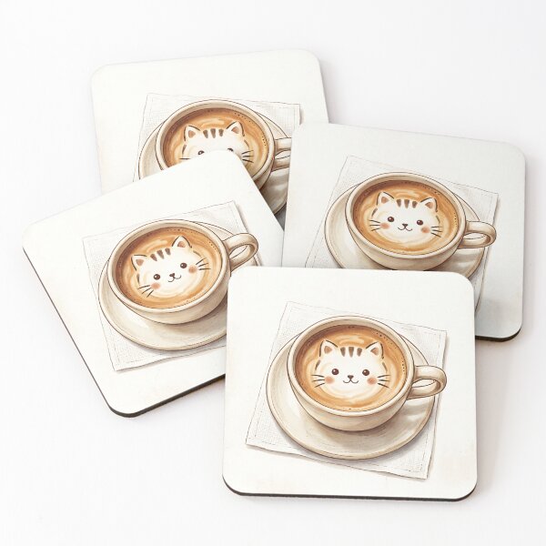 Item preview, Adorable Kawaii Cat Latte Art Coffee Illustration designed and sold by Michaelragheb.