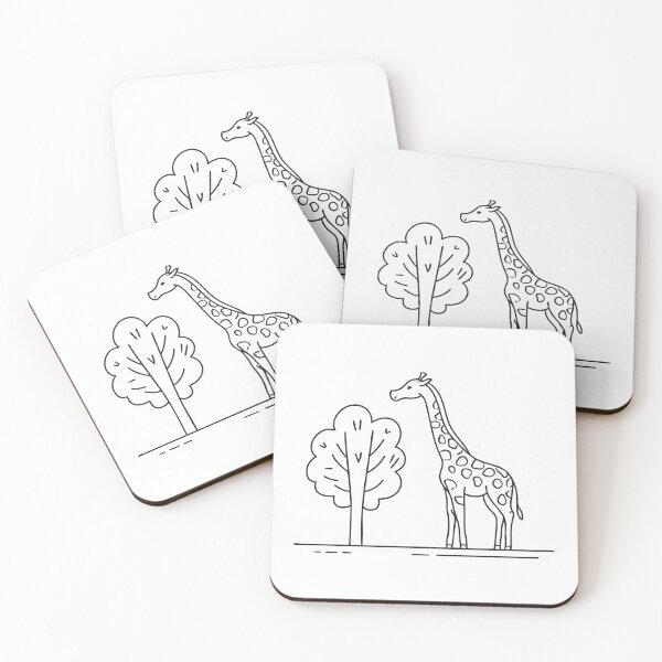 Item preview, A giraffe stands close to a tree inside the zoo designed and sold by rasagamastore.