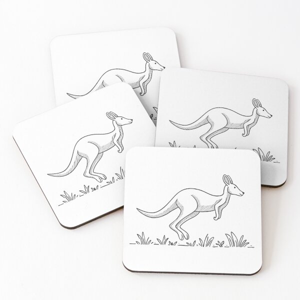 Item preview, A kangaroo hopping across the grassy zoo field designed and sold by rasagamastore.