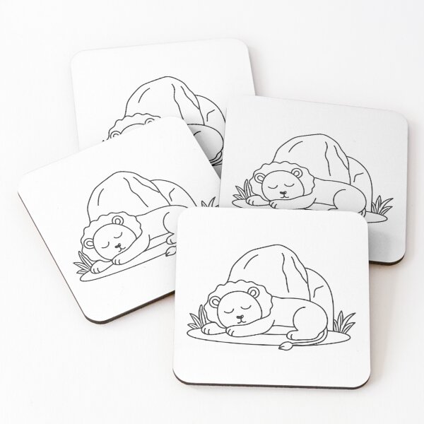 Item preview, A lion sleeping near a rock within the zoo designed and sold by rasagamastore.