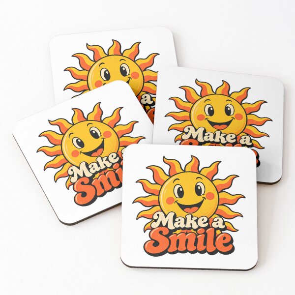 Item preview, Make A Smile Retro Sun Smile Face Positive Quote Sunshine Vintage  designed and sold by Photo-Sphere101.