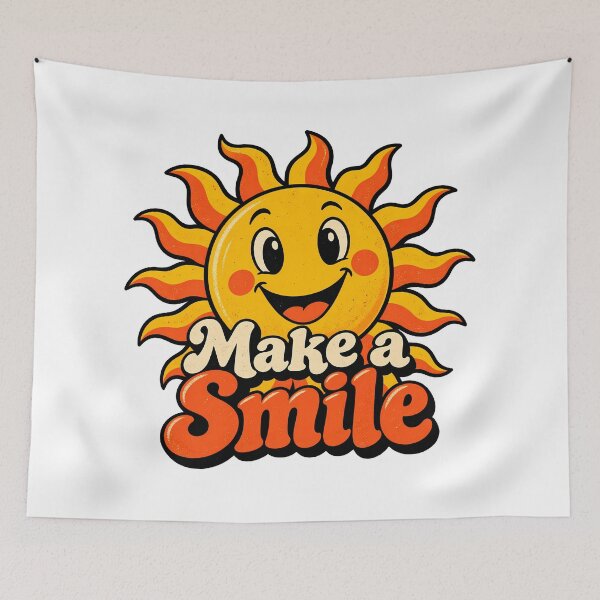 Item preview, Make A Smile Retro Sun Smile Face Positive Quote Sunshine Vintage  designed and sold by Photo-Sphere101.
