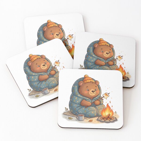 Item preview, Cozy Little Bear Roasting Marshmallows at Campfire designed and sold by Michaelragheb.