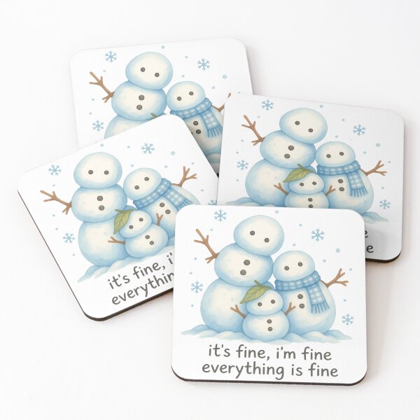 Item preview, It's Fine I'm Fine Everything is Fine Snowman designed and sold by Positive&FunnyThings.